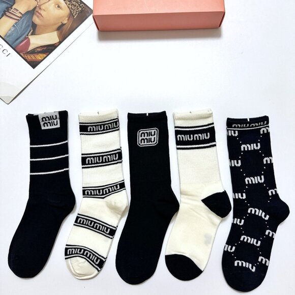 Miu Miu Pure Cotton Mid-calf Socks